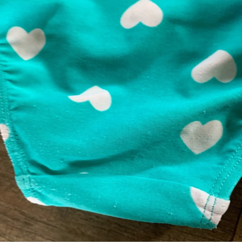 2 old navy hearts one piece swimsuits aqua and purple